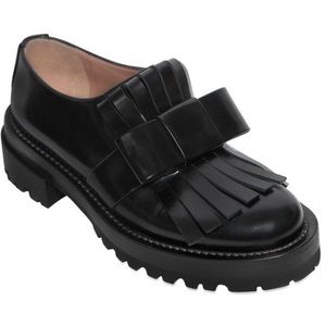 Marni Women Fringed Bow Brushed Leather Loafers - Size EU 38 - $190